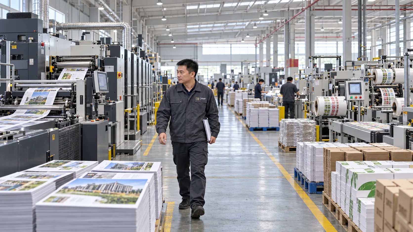 Chinee Design production supervisor in the printing hall