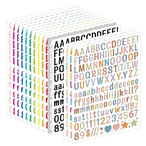 0.5 Inch Waterproof Sunproof Oil Resistant Vinyl Colorful Artistic Font DIY English Letter Stickers for Decoration