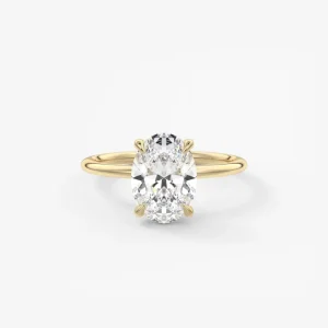 1 Carat Oval Six Prong Basket Solitaire Band Lab Grown Diamond Engagement Ring 14K 18K Solid Gold IGI Certified CVD HPHT Custom