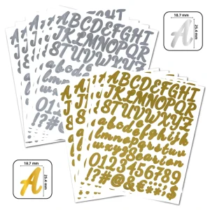 1-Inch Handwritten Font Alphabet Vinyl Stickers for Planner and Scrapbooking, Waterproof