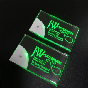 1 NEW Luxury LED Acrylic Business Card Custom Business Cards Design Printing Laser Engrave Unique Light up Business Card