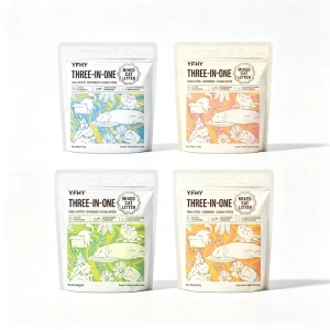 1.5kg Three In One Mixed Cat Litter Moisture Proof Stand Pouch Gravure Printed Zipper PET Material Cute Cat Pattern Pet Food