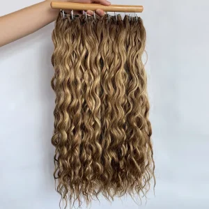 100% Human Hair Extensions Ultra-thin and Flexible Weft Design Double Drawn for Extra Thick Ends Curly Genius Weft