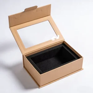 100% Manufacturer OEM ODM Embossed Full Color Art Paper Gift Box Set Custom Design Packaging Boxes with Windows