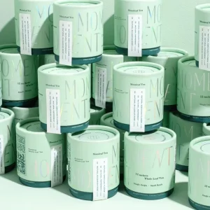 100% Recyclable Embossed Cardboard Cylinder For Beverage And Food Packaging Candy Coffee Bean Tea Bag Paper Tube Box