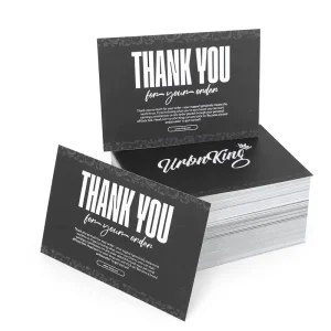 100×150 mm Custom Printed White and Black Paper Business Cards, Installation Instructions, and Product Tags
