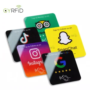 100mm Custom Acrylic NFC Sticker Plate with Adhesive for Social Media Reviews