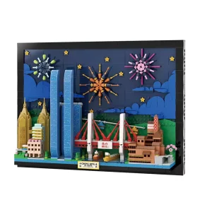 1099Pcs Chongqing Skyline Building Block Set Tectonic MOC Urban Edifice Interlocking Bricks for Kids STEM Play Kit