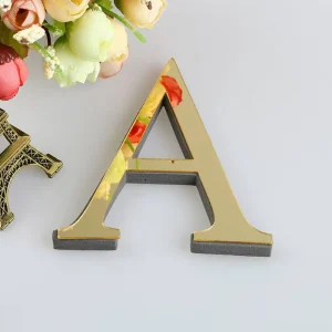 10CM 3D Mirror Letters Acrylic Wall Stickers for DIY Home Decor Wedding & for Themes Eco Friendly Art Deco Design