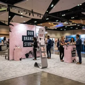 10x10ft Custom Aluminum Tension Fabric Backdrop Pegboard Display Stand Trade Show Booth
