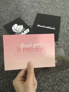 10x15cm Custom Colorful Design Printed Film Matte Laminated Paper Greeting Cards Thickness 300g 400g Thank You Cards