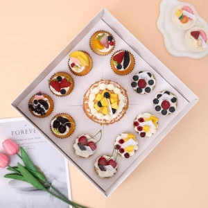 1+12-piece Transparent Moisture-proof Corrugated Paper Gravure Printed Insert Box Baking Packaging TB64145 Model
