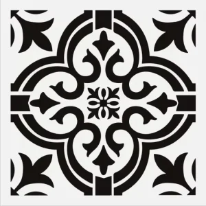 12*12 Inches Laser Cut Mandala Tile Stencil Reusable White PET for Floor Wall Tile Fabric Furniture DIY Home Decor