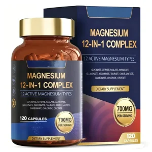 12 in 1 Magnesium Complex Hard Capsules Vegan Gluten Free Customizable Nutritional Supplement 120 Capsules