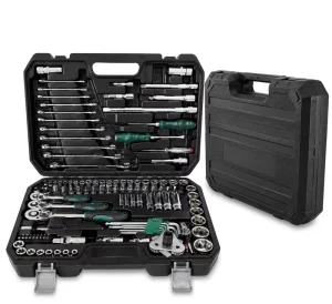 121 Pcs Professional Car Repair Tool Set with Socket Wrench Ratchet Socket Set Maintenance Tool Kit for Auto Garage Workshop