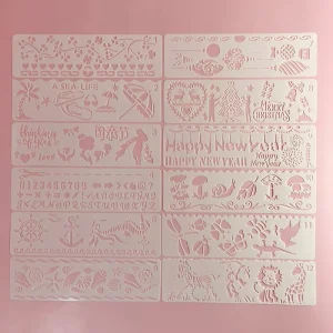 12pcs White Template Reusable Plastic PP Children DIY Craft Art Drawing Stencils for Kids