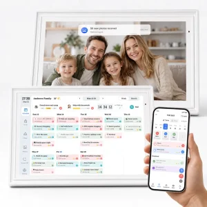15.6″ Smart WiFi Digital Calendar, AI-Powered Family Organizer and Chore Chart, App-Sync Schedule Board