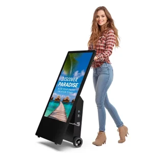 1500 Nits Outdoor Digital Signage 55 Inch High Brightness Advertising Animation Portable Restaurant Promotion Screen Elevator