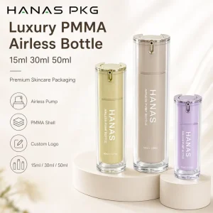 15ml 30ml 50ml PMMA Airless Pump Bottle Skincare Serum Container Gold Pump Cosmetic Lotion Dispenser Packaging