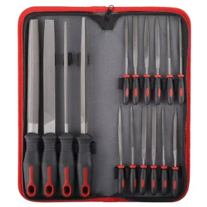 16-Piece Steel File Set Flat Triangle Half-Round and Round Files for Woodworking Metal Jewelry and Plastic