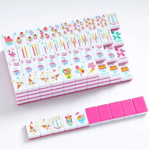 160 Red Layered Mahjong Tiles Melamine America Mahjong Tiles Happy Birthday Theme Holiday Mahjong Party