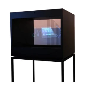 180 Degree Single Sided Holographic Display Cabinet 3D Vitrine LED LCD Projection Screens Metal Remote Control for Glasses