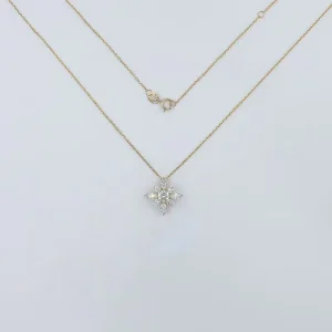 18K Gold Lab Grown Diamond Cross Snowflake Pendant Necklace