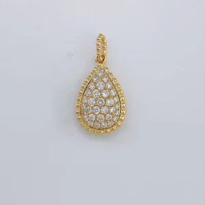 18K Gold Lab Grown Diamond Pear Pendant Necklace