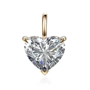 18K Gold Lab Grown Diamond Pendant Heart Cut