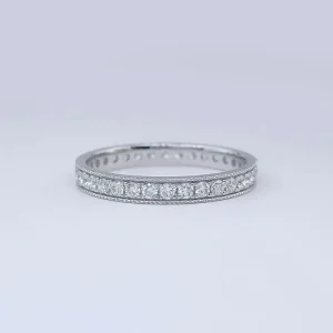 18K White Gold Full Diamond Stackable Lab Created Diamond Fashion Jewelry for Women Gold Vermeil Jewelry Hawaiian Jewelry
