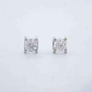 18K White Gold Lab Diamond Earring Stud Round Bull Head Fashion Earrings Stud Hoop Drop Huggie Moissanite Statement Fashion Hoop