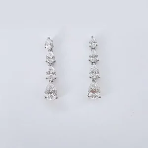 18K White Gold Lab Diamond Earring Stud Teardrop Dangle Fashion Earrings Stud Hoop Drop Huggie Moissanite Statement Fashion Hoop