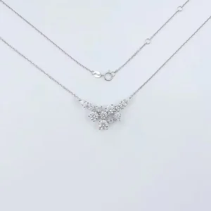 18K White Gold Lab Diamond Pendant Necklace for Women Fine Chain Jewelry Luxury Gift OEM Custom Available