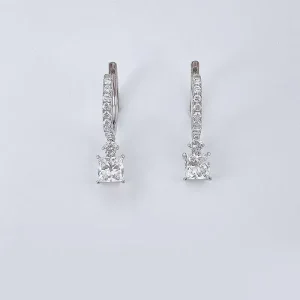 18K White Gold Lab Grown Diamond Earrings Cuff Fashion Drop Earrings Diamond Earrings Stud Earrings for Women Statement Earrings