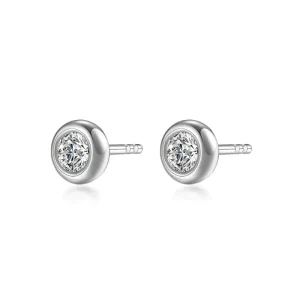 18K White Gold Lab Grown Diamond Earrings Stud Round Cut Earrings Ear Cuff Drop Hoop Dangle Clip Huggie Moissanite
