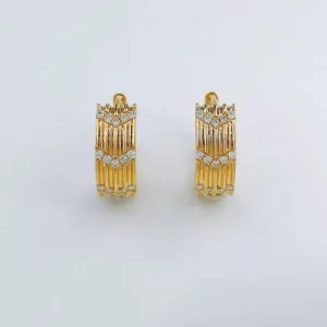 18K Yellow Gold Lab Diamond Earring Clip Vintage Ring Moissanite Rings Engagement Ring Fine Rings Gold Plated Open Rings Women