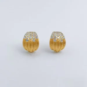 18K Yellow Gold Lab Grown Diamond Earrings Stud Ear Cuffs Women Fashion Dangle Earrings Diamond Earrings Stud Earrings for Women