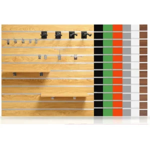 18mm 4×8 MDF Slatwall Panel, Grooved Slotted Wall Board for Retail Display and Interior Wall Decor