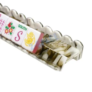 19″ Scalloped Design Scallop Acrylic Mahjong Racks SET of 4 Magnetic American Mah Jong Pusher