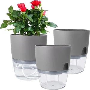 2 Layer Soilless Cultivation Flower Pot Cotton Rope Self Watering Hydroponic Plant Basin Automatic Irrigation Lazy Flowerpot