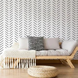 2 Pieces Herringbone Geometric Design Wall Stencil Reusable Repeating Herringbone Pattern Stencils Herringbone Simple Large Wall