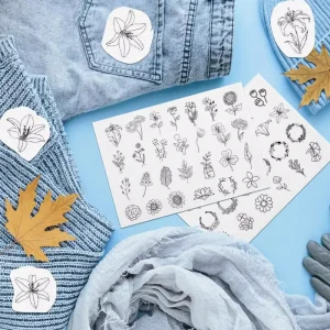 2 Sheets Embroidery Template Hand Patterns Water Soluble Stabilizer for Designs Sewing Supplies Transfer Paper A5