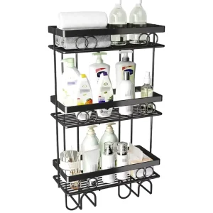 2-Tier Home Back Tank Shelves Paper Holder Rack 3 Tiers Over Toilet Tank Storage Shelf for Bathroom
