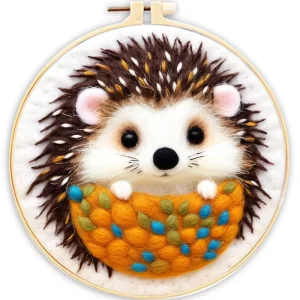 20x20cm DIY Wool Felting Painting Handwork Needle Picture with Embroidery Frame Canvas Support Digital Gift
