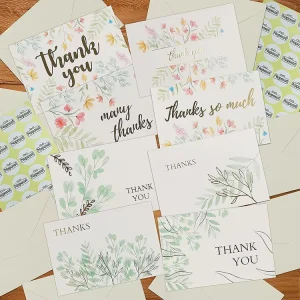 24 Pack Luxury Cardboard Thank You Cards New Year Christmas Celebration Theme Cute Little Personalized Handwritten