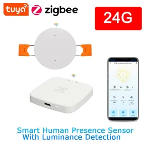 24G Human Presence Detector 0.3-5.5m Detection Range Adjustable Sensitivity 1-5 ZigBee Radar Occupancy Sensor