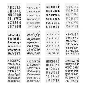 24Types Plastic Alphabet Number Drawing Painting Stencils Scale Template Sets for Bullet Journal Stencil Planner Stencil Letters