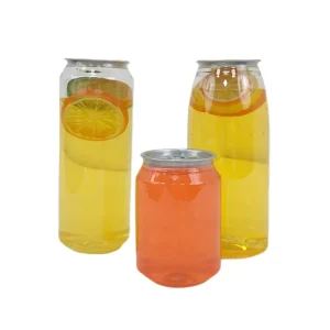 250ml 330ml 500ml 650ml Transparent PET Plastic Coffee Bottles and Soda Cans with Easy Open End Silk Screen Printing