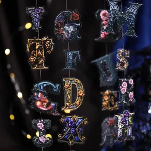 26 Sheets Special Theme Letter PET Sticker Pack Gothic Letter Series 6 Items