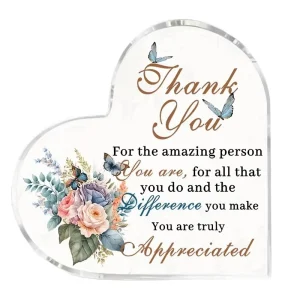 2D Flat Plane Inspirational Quotes Heart-Shaped Acrylic Flower Design Thank You For Being Such A Great Person